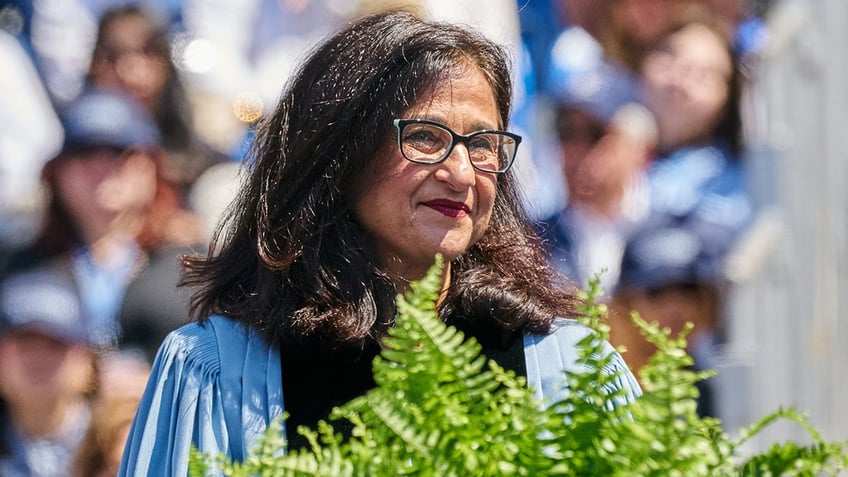 Shafik at Columbia graduation ceremony