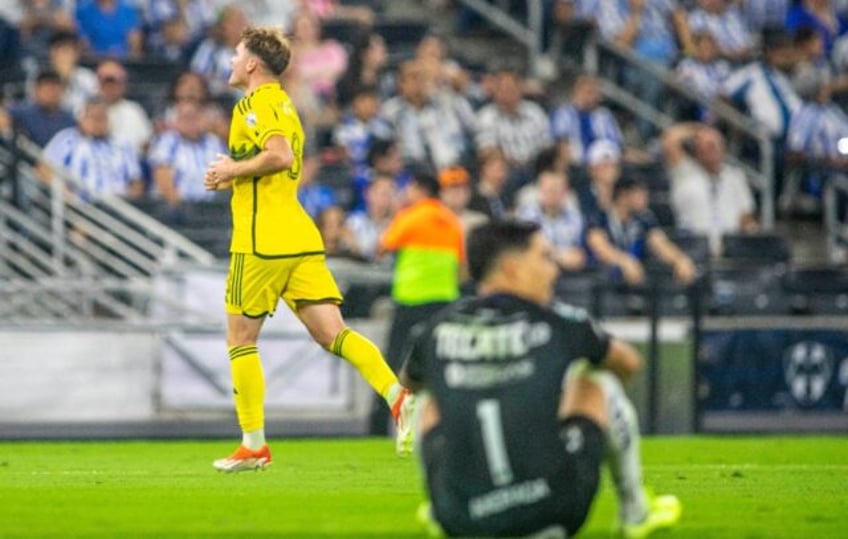 Columbus Crew's Aidan Morris celebrates after scoring his team's first goal in their CONCA