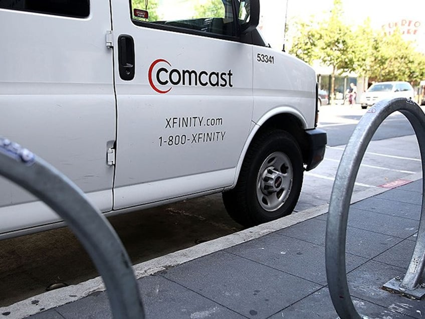 SAN FRANCISCO, CA - JULY 13: A Comcast service vehicle is seen parked on July 13, 2015 in San Francisco, California. Comcast announced plans to launch a streaming video service later this summer for Xfinity internet subscibers. The service called Stream will cost $15 a month. (Photo by Justin Sullivan/Getty Images)