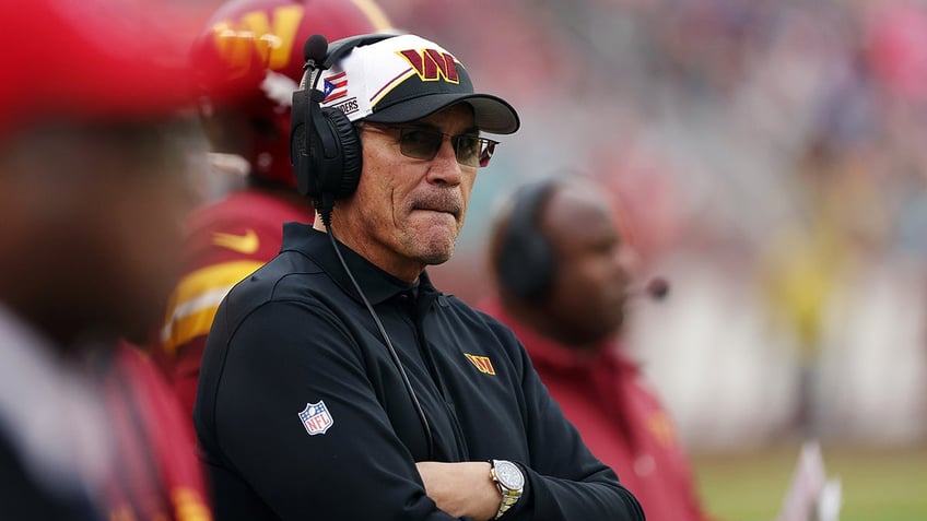 Ron Rivera looks on during an NFL game