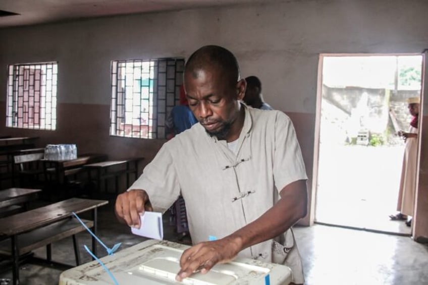 A polling station in Mitsoudje, the Comoros, on Sunday