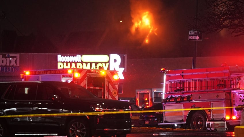 Photo of a plane crash in Philadelphia where a plane crashed into a mall