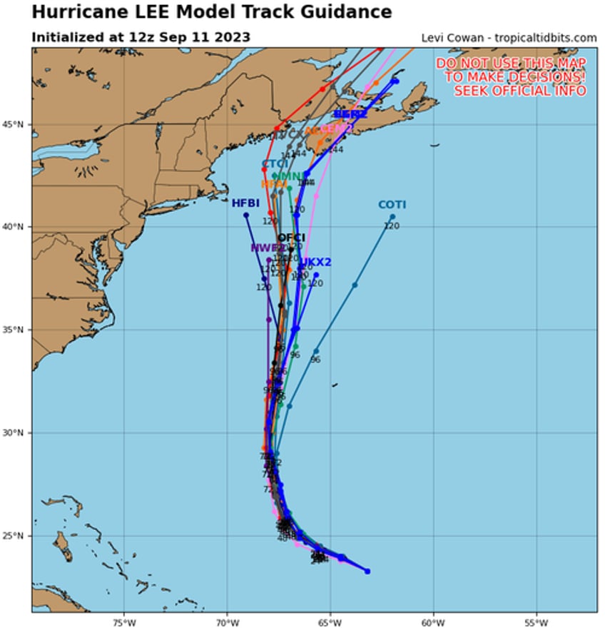 computer models show hurricane lee could make landfall in new england 