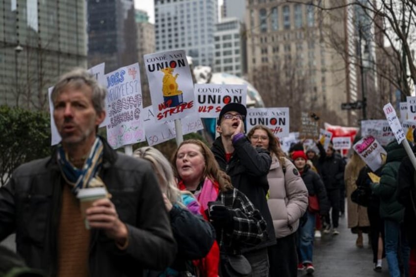 Unionized employees at Conde Nast, which includes brands like Vogue and Vanity Fair, walked off the job in protest of looming layoffs