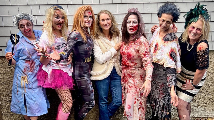 connecticut moms prowl neighborhood as zombies to raise money for breast cancer research