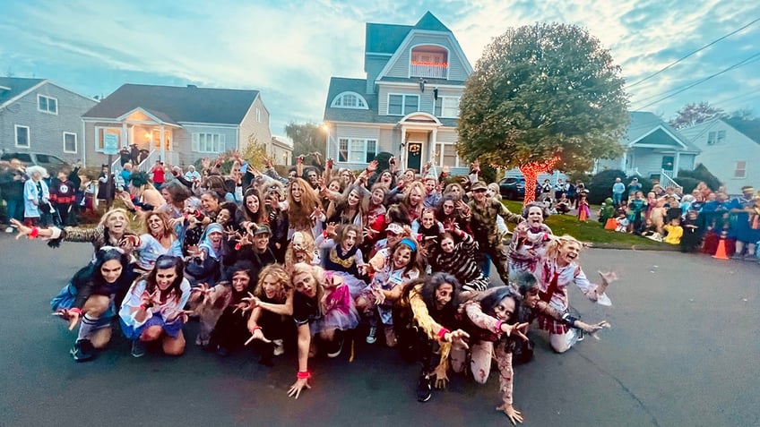 connecticut moms prowl neighborhood as zombies to raise money for breast cancer research