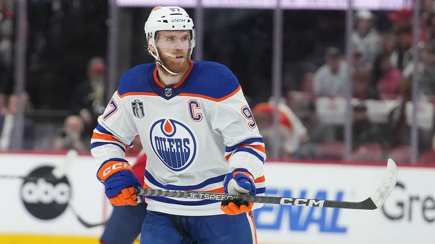 Connor McDavid skates on ice