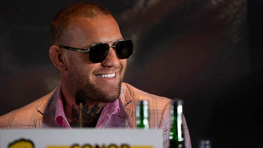 Conor McGregor speaks to the media