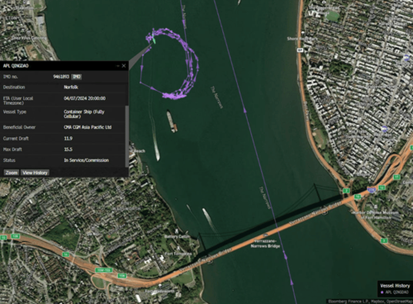 container ship reportedly lost power in nyc harbor right before verrazzano narrows bridge