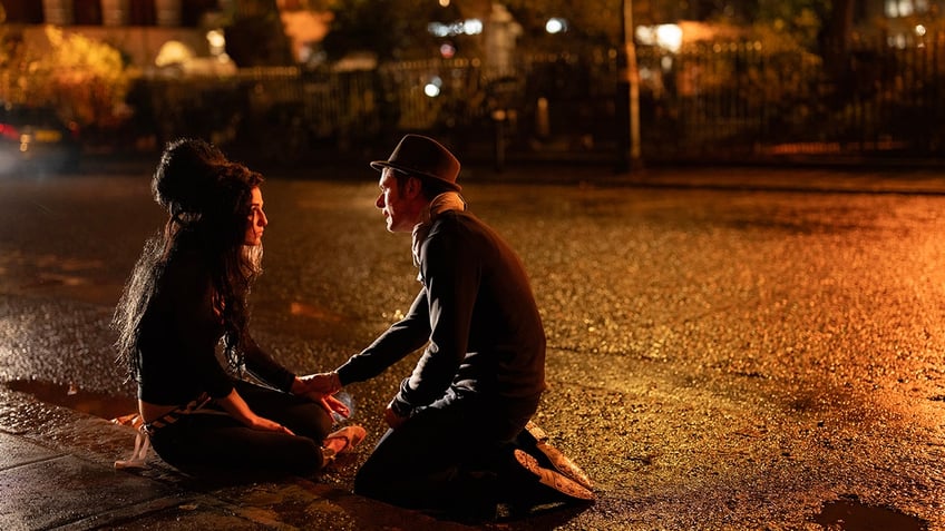 Marisa Abela and Jack O'Connell in character as Amy Winehouse and Blake Fielder-Civil in Back to Black