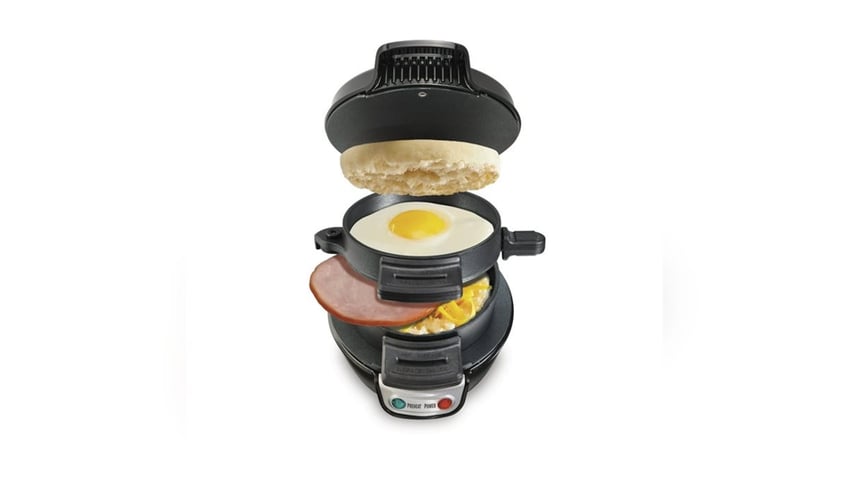 This machine helps you make breakfast sandwiches and lunch and dinner sandwiches, too. 