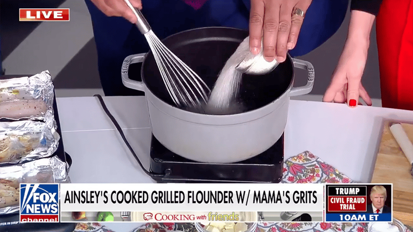 cooking with friends ainsley earhardt shares grilled flounder recipe and her mamas grits