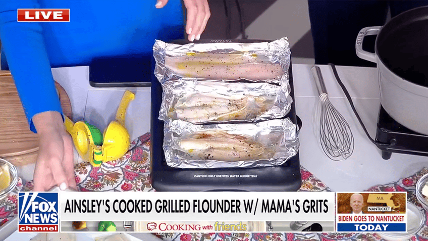 cooking with friends ainsley earhardt shares grilled flounder recipe and her mamas grits