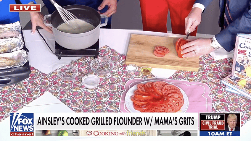 cooking with friends ainsley earhardt shares grilled flounder recipe and her mamas grits