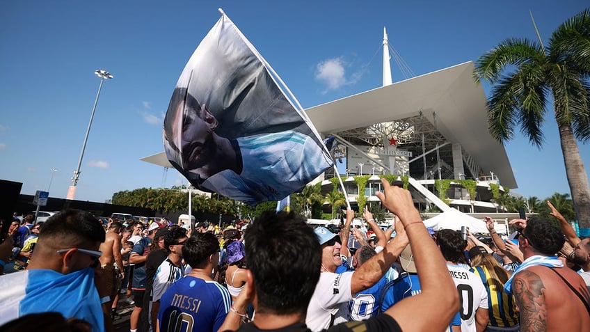 Argentina fans outside Hard Rock Stadium