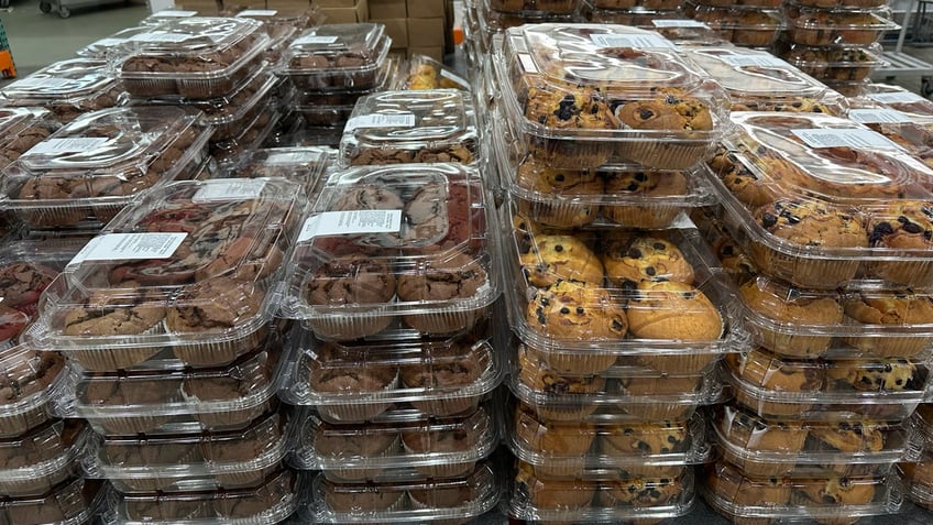 A variety of giant Costco muffins is shown at the Boca Raton, Fla., location.