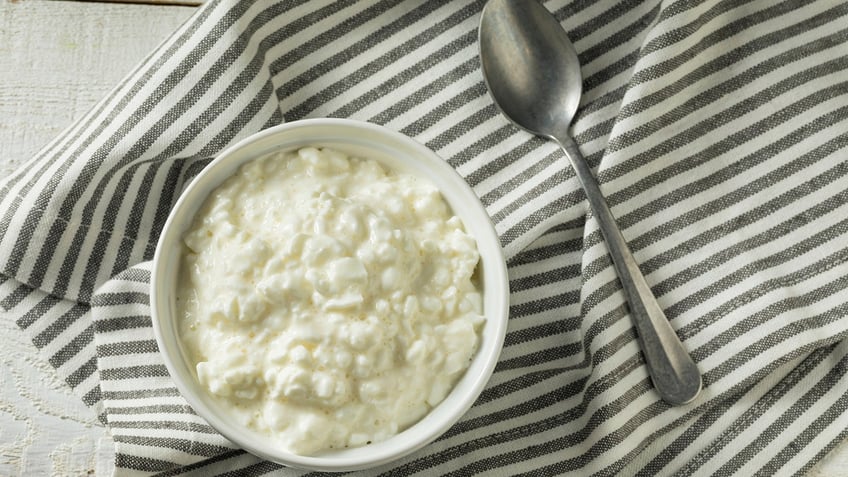 Cottage cheese in a bowl