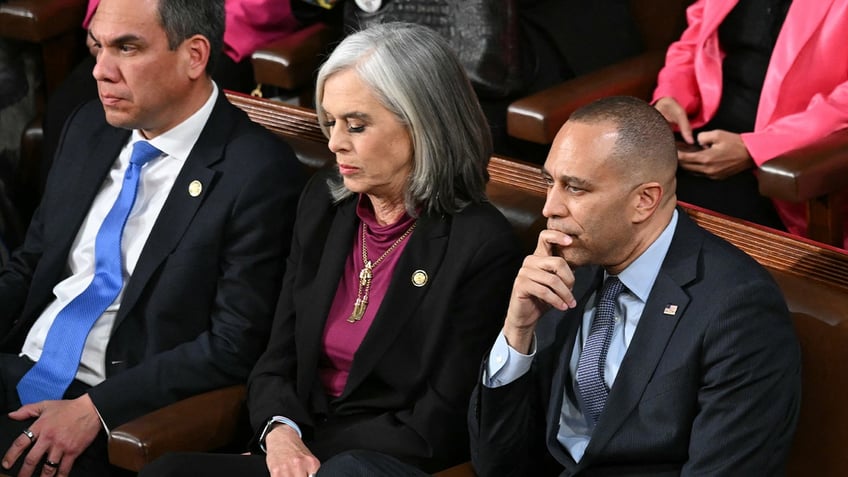 Hakeem Jeffries during Trump's speech to Congress