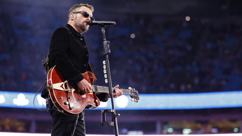 Eric Church performing at Concert for Carolina