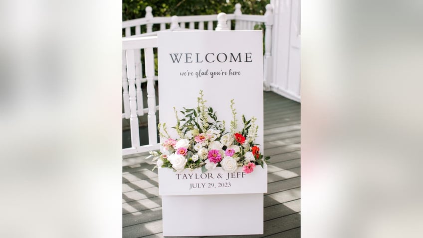 Welcome sign for wedding