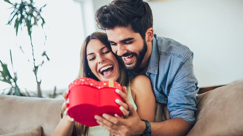 man and woman with valentine