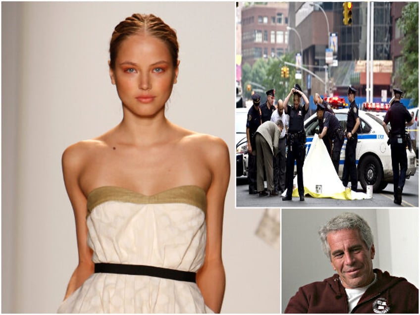 Model Ruslana Korshunova on the runway at Lela Rose's spring 2008 show at Bryant Park's Salon in New York City.