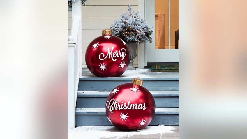 Make a big statement this year with these two giant ornaments.