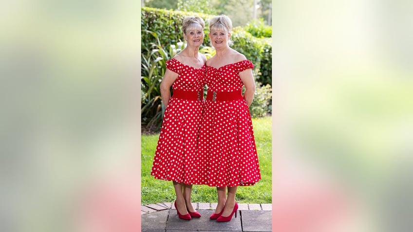 creepy twin sisters dress the same way for multiple decades we are very similar