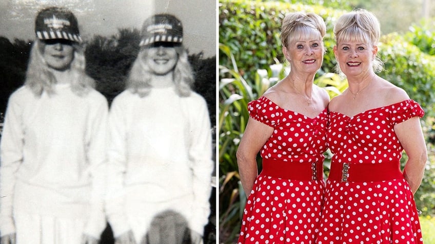 creepy twin sisters dress the same way for multiple decades we are very similar