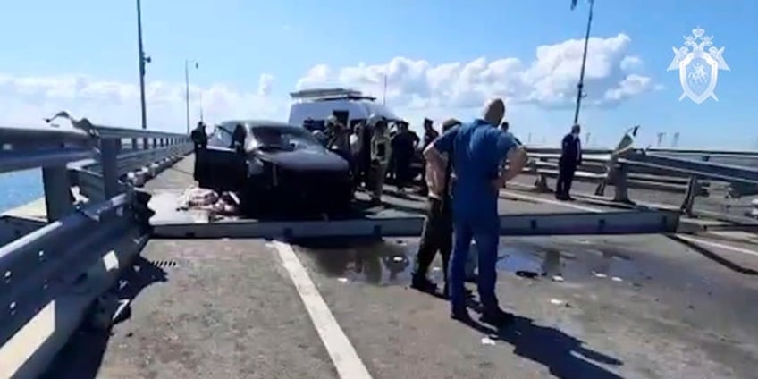 crimean bridge attack leaves two dead damages key russian supply line