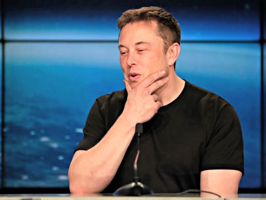 Elon Musk, founder, CEO, and lead designer of SpaceX, speaks at a news conference after th