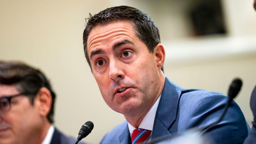 Ohio Secretary of State Frank LaRose speaks during a House Administration Committee hearing in the Longworth House Office Building at the U.S. Capitol on Sept. 11, 2024 in Washington, D.C.