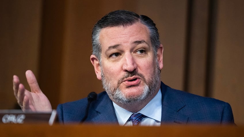 closeup shot of Ted Cruz at Senate hearing