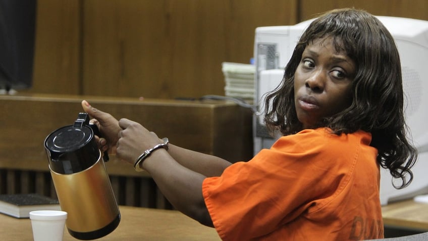 Pictured in this file photo from August 2010, Crystal Mangum, who was at the center of the Duke University lacrosse scandal, was charged with stabbing a man early Sunday, April 3, 2011, at a Durham, North Carolina apartment. 