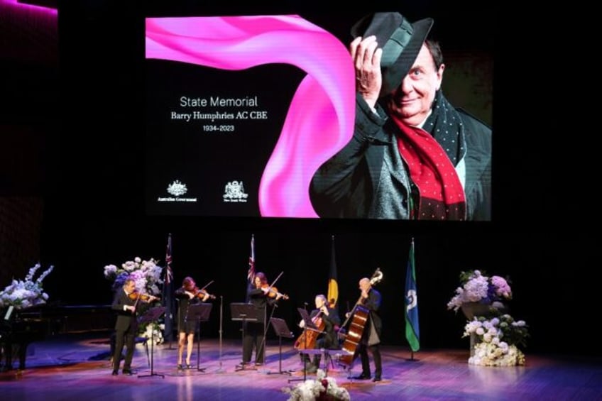 Members of the Australian Chamber Orchestra perform during the State Memorial service for comedian Barry Humphries at the Sydney Opera House