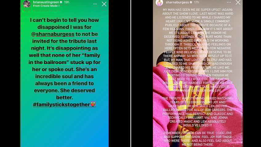 dancing with the stars slammed by brian austin green for not inviting sharna burgess to tribute episode