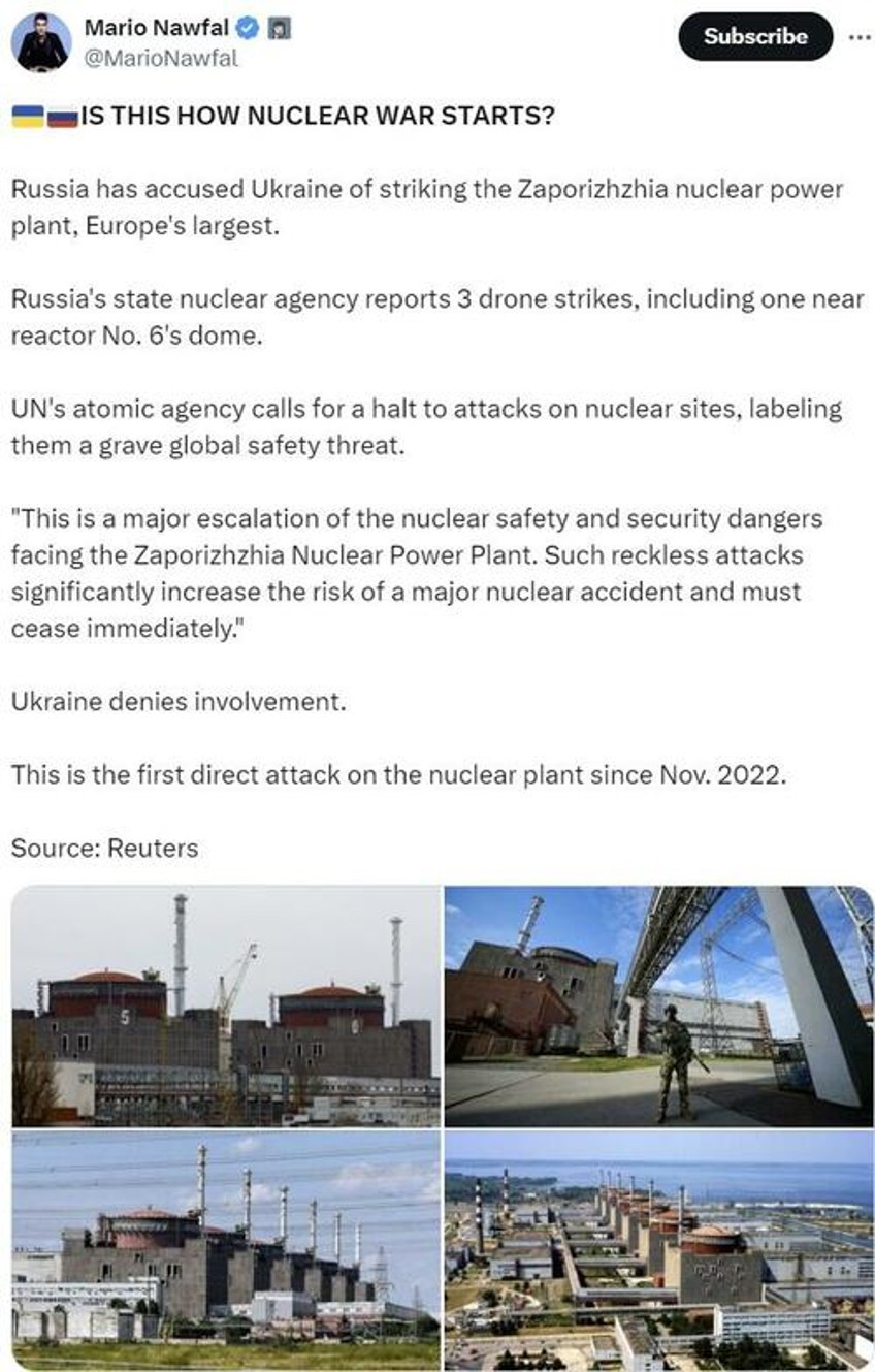 dangerous provocation kremlin blasts ukraine for drone strike on zaporizhzhia nuclear plant