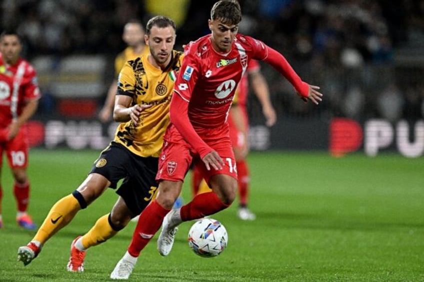 Monza's Daniel Maldini (R) has received his first Italy call-up