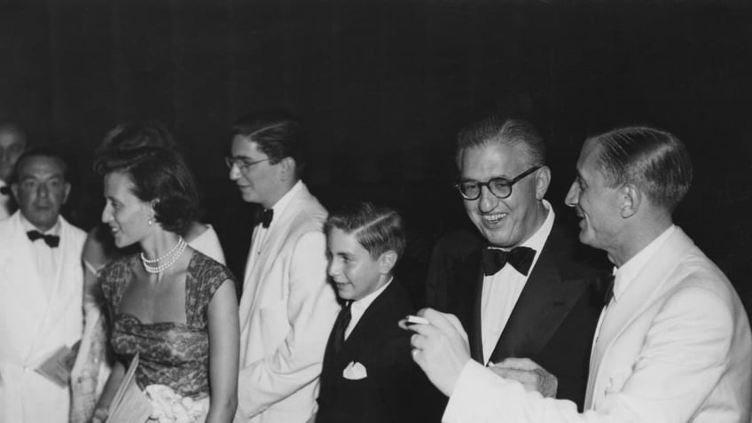 David O. Selzner at the Venice Film Festival with his sons Daniel and Jeffrey in 1949.