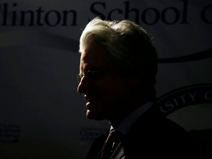 David Brock, founder of Correct the Record, speaks at the Clinton School of Public Service