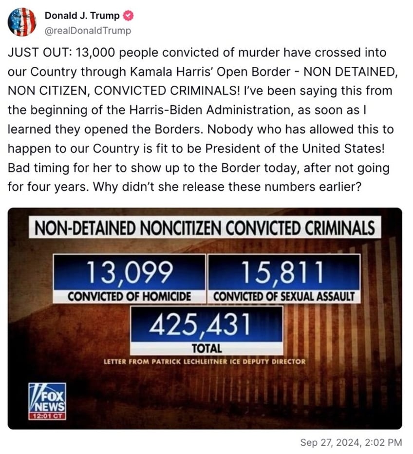 data dump shows 650000 migrant criminals suspects free in biden harriss america