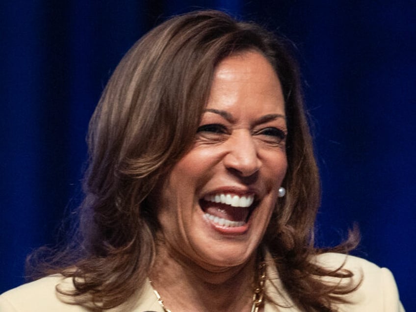 INDIANAPOLIS, INDIANA - JULY 24: Vice President Kamala Harris speaks to the Zeta Phi Beta