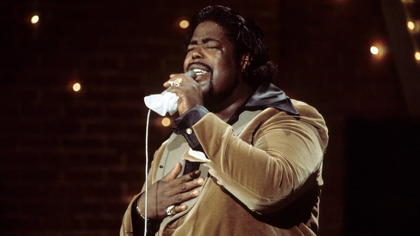 Barry White on stage in 1974