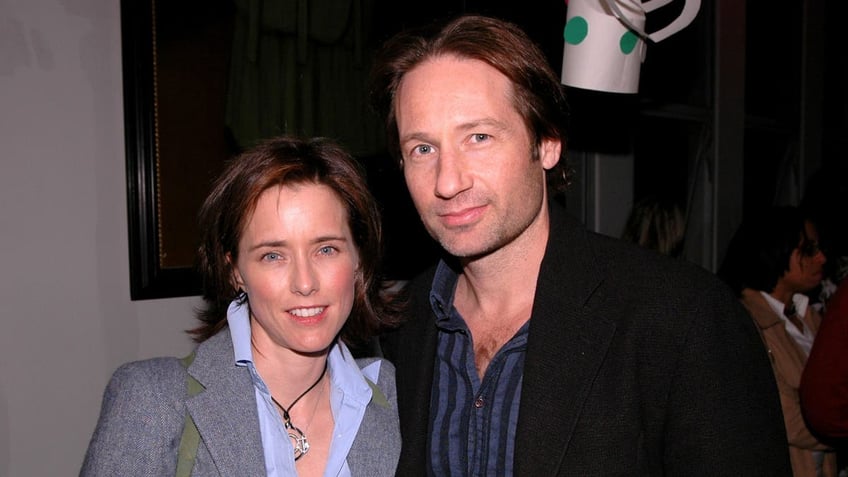 David Duchovny and Tea Leoni pose together