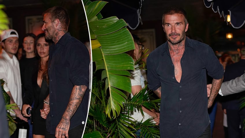 david victoria beckham put on united front after his alleged mistress rebecca loos says hes playing victim