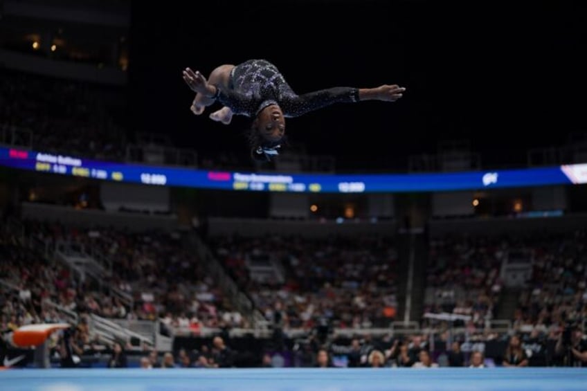 dazzling biles wins record eighth us all around gymnastics title