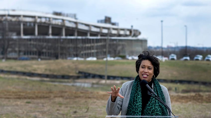 Muriel Bowser at the Robert F. Kennedy Memorial Stadium site