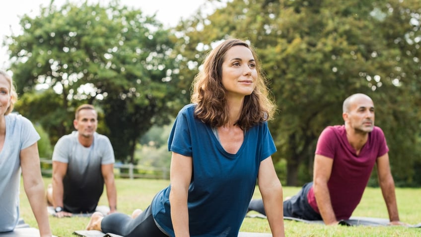 People doing yoga