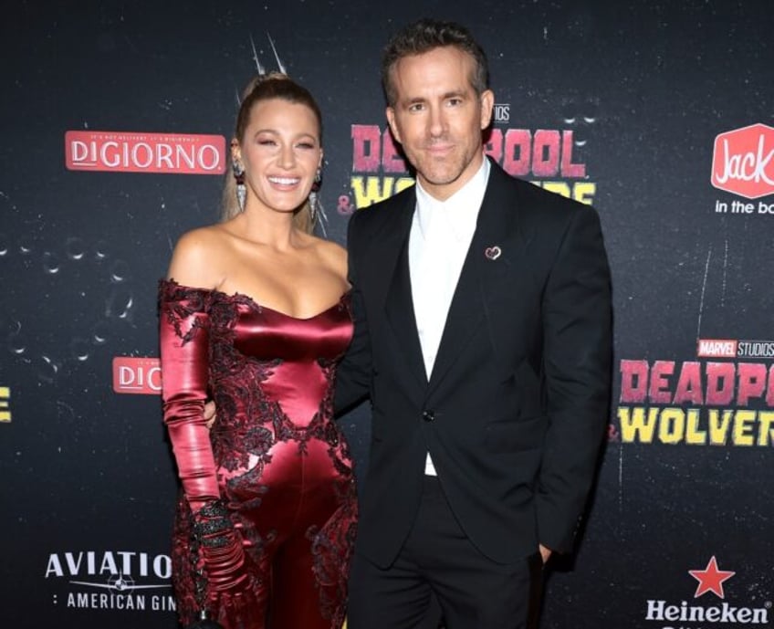 Actors Blake Lively and her husband Ryan Reynolds attend the 'Deadpool & Wolverine' Ne