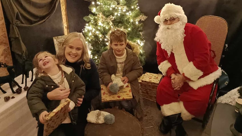 Andrews family and Santa